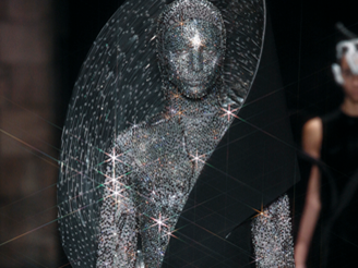 fashion show with crystals on models