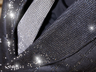 detail of crystallized men's suit