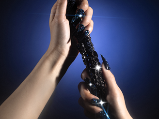 wicked nail art with flatback crystals 