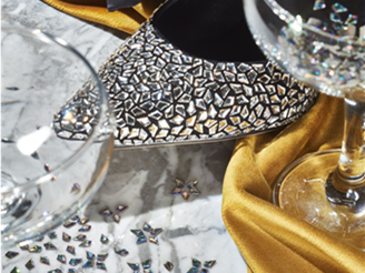 Heels with crystal flatback stones, Kite and loose stones Kite Crystal AB