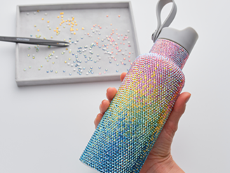 crystallized ombré water bottle