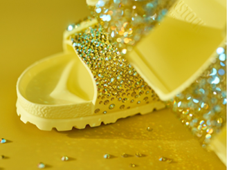 summer slides with acid yellow crystals