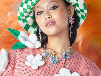 crystal jewelry with flowers