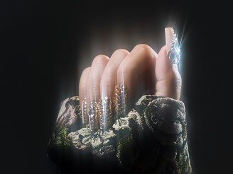 nails with rhinestones