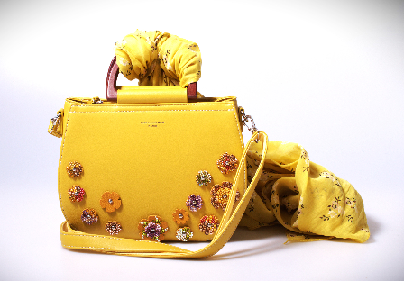 crystals on handbag