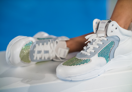 crystals on sneakers