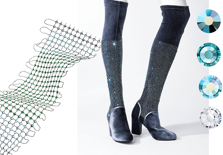 crystal net on shoes