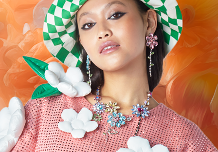 crystal jewelry with flowers