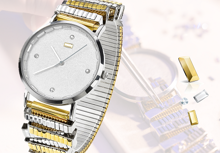 watch with crystal stones