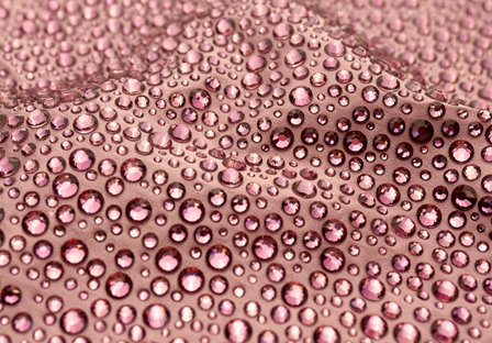new crystal coating Antique Pink applied on pink fabric