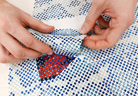 Application of flatback crystals