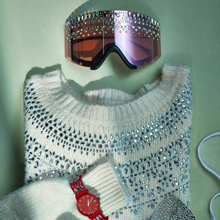 ski goggles with flatback crystals
