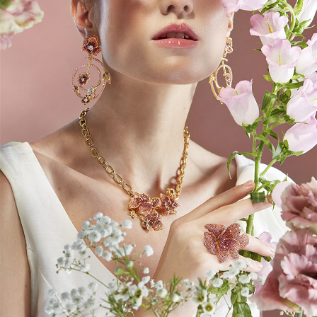 jewelry with Preciosa's new pink PCT colors for cubic zirconia