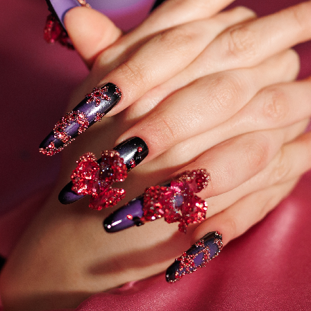 pink crystals for nails