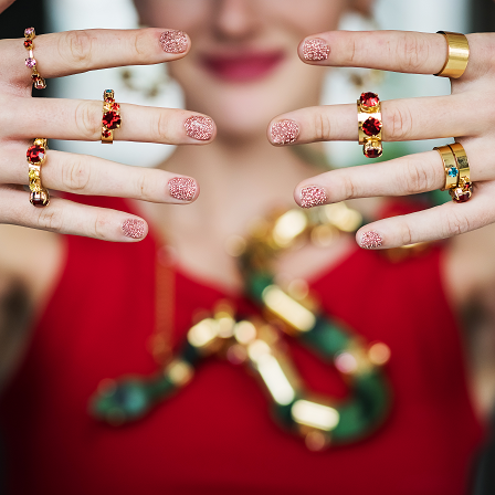 red crystals jewelry