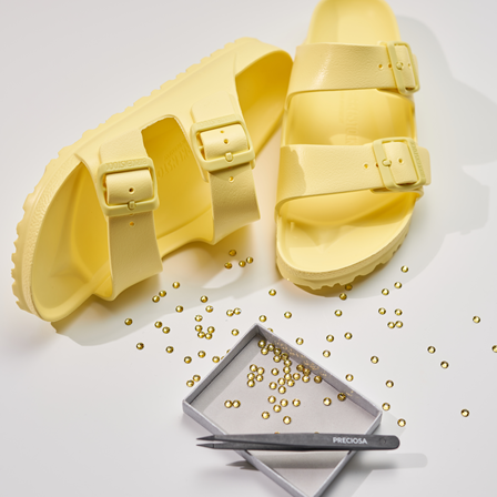 summer slides with acid yellow crystals