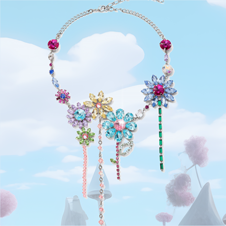 crystal jewelry with flowers from fancy crystals