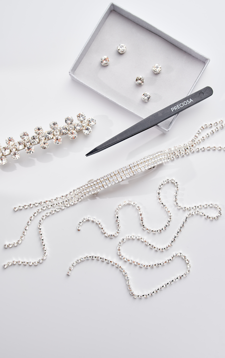 Sparkling Hair Barrettes wich cupchains and chatons