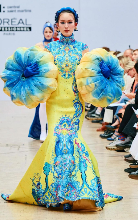 Central Saint Martins university fashion show with crystals