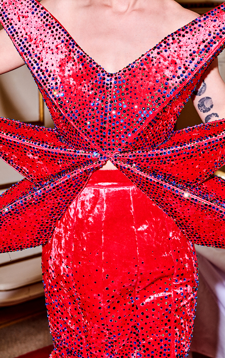 crystals and rhinestones on Windowsen dress