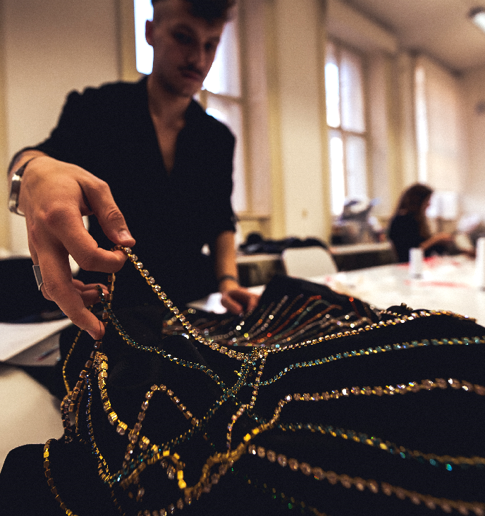 designer with crystals