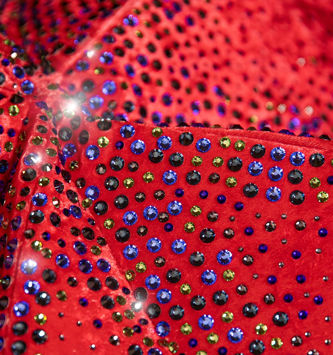 crystals and rhinestones on Windowsen dress