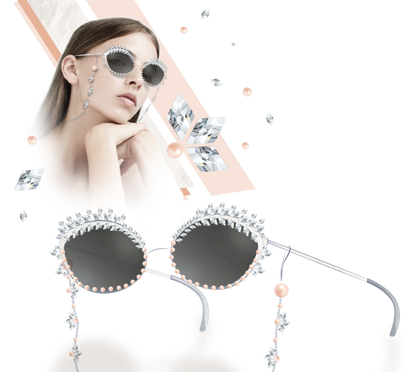 flat back crystals on glasses