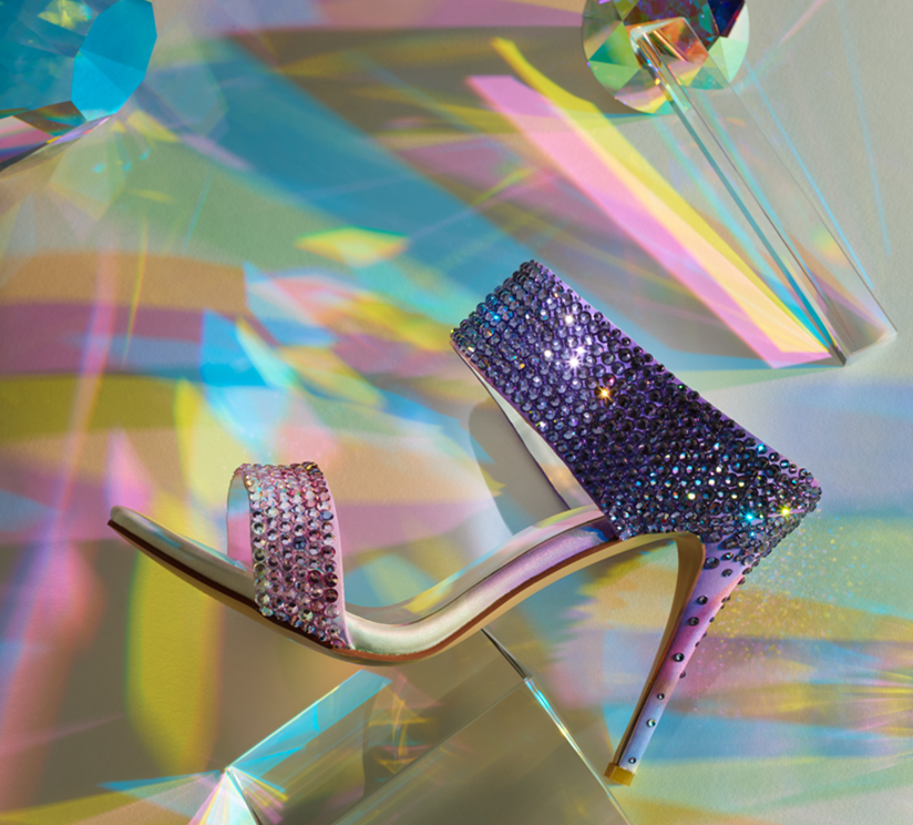 lilac crystal heeled sandals