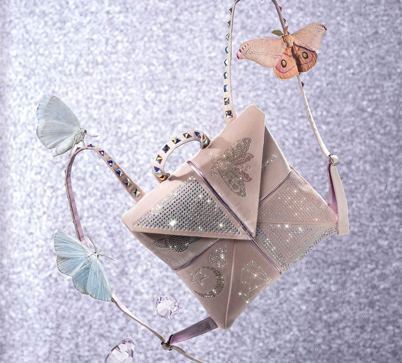 flatback crystals on bag