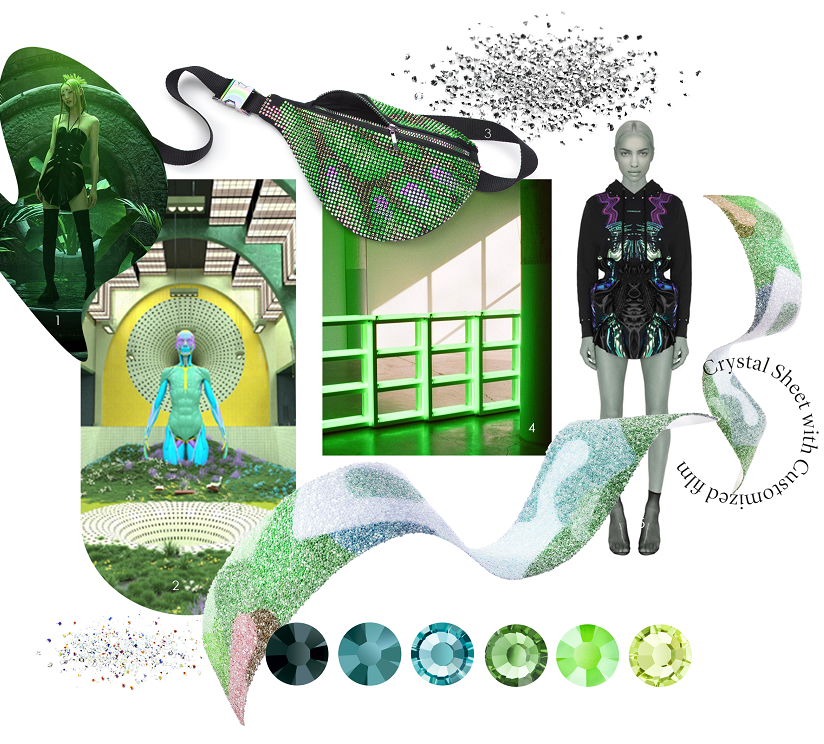 green crystal sheet bag