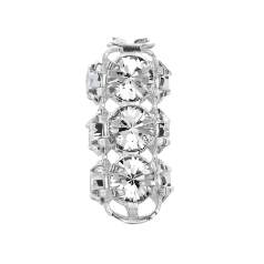 Tube Rondelle with Chatons MAXIMA, Rhodium cup Tube Rondelle with Chatons MAXIMA, Rhodium cup