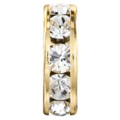 Rondelle with Chatons MAXIMA Smooth, Large Hole, Raw cup