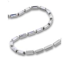 Cupchain with Baguettes MXM 7x3 mm - Rhodium cup