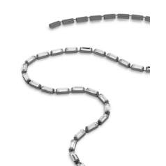 长方形美饰玛爪链 7x3mm 镀钌