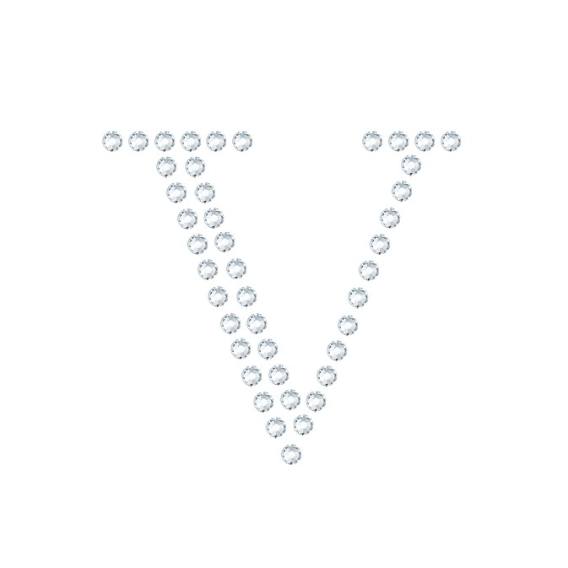 水晶烫贴 字母 V