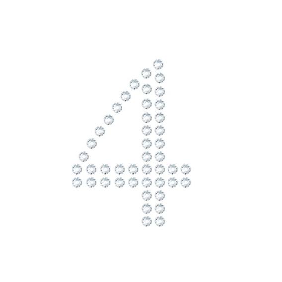 水晶烫贴 数字4