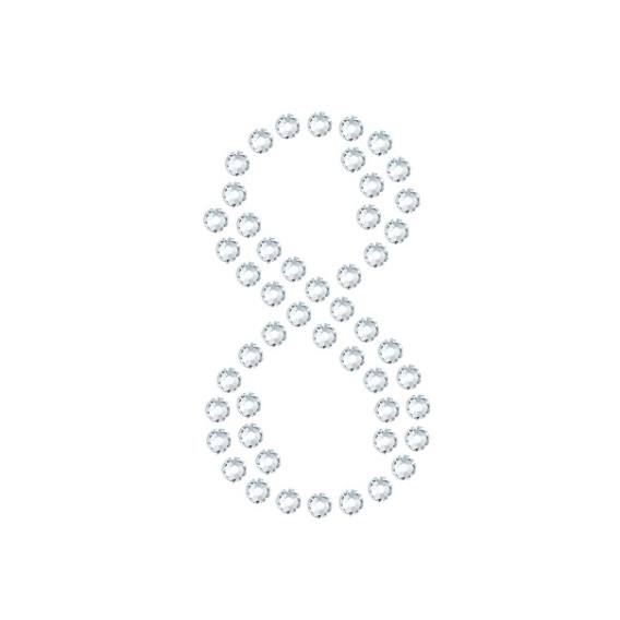 水晶烫贴 数字8