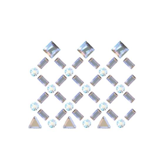 水晶烫贴 格纹图案