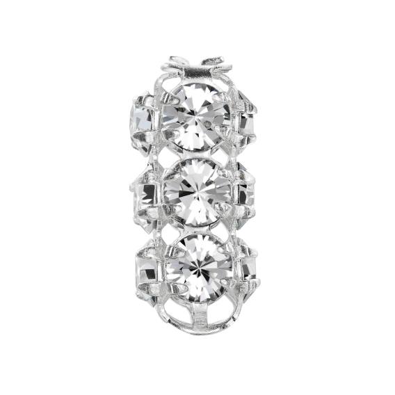 尖底石美饰玛水晶管珠，铑杯