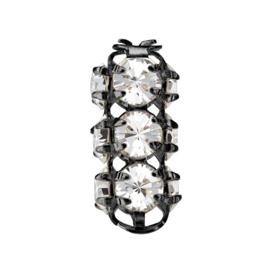 Tube Rondelle with Chatons MAXIMA, Black cup