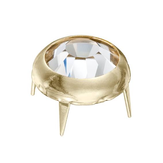 Pin with Chaton Rose MAXIMA, Gold cup