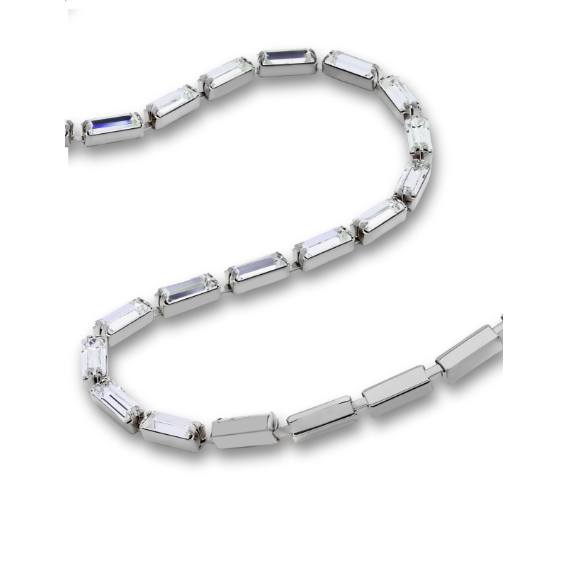 Cupchain with Baguettes MXM 7x3 mm - Rhodium cup